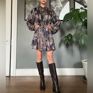 Reset Patchwork Print Long Sleeve Dress